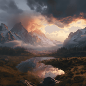 Hyperreal Mountain: Boucher's Evening in 3D
